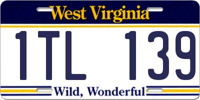WV license plate 1TL139
