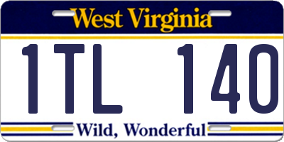 WV license plate 1TL140