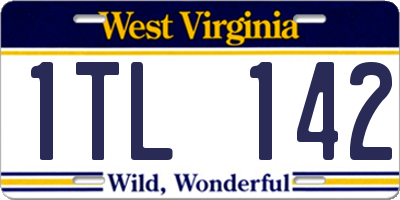WV license plate 1TL142