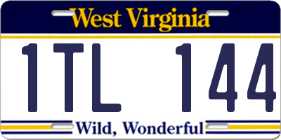WV license plate 1TL144