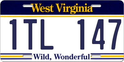 WV license plate 1TL147