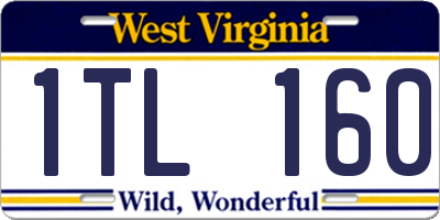 WV license plate 1TL160