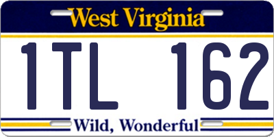 WV license plate 1TL162
