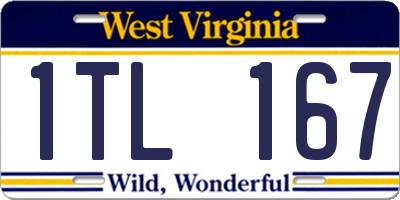 WV license plate 1TL167