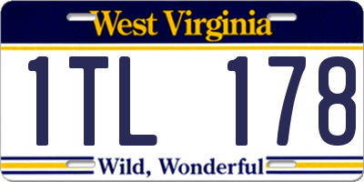 WV license plate 1TL178
