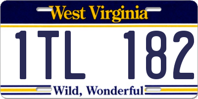 WV license plate 1TL182