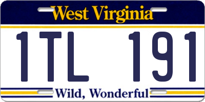 WV license plate 1TL191