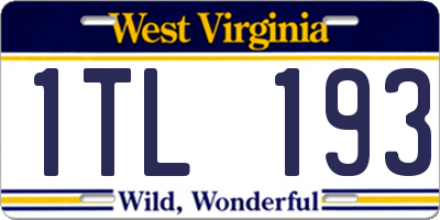 WV license plate 1TL193
