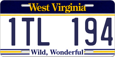WV license plate 1TL194