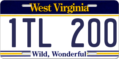 WV license plate 1TL200