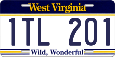 WV license plate 1TL201