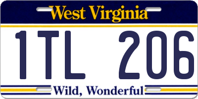 WV license plate 1TL206