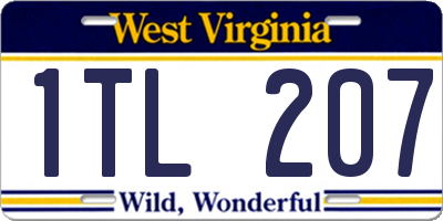 WV license plate 1TL207