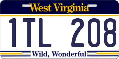 WV license plate 1TL208