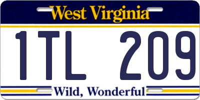 WV license plate 1TL209