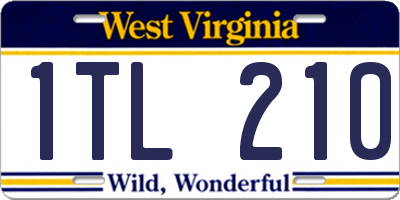 WV license plate 1TL210
