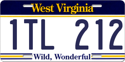WV license plate 1TL212