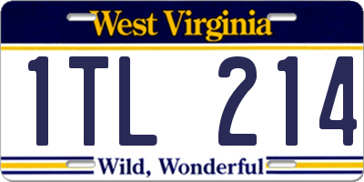 WV license plate 1TL214