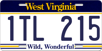 WV license plate 1TL215