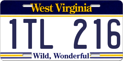 WV license plate 1TL216
