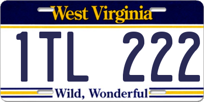 WV license plate 1TL222
