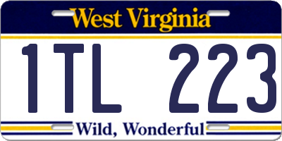 WV license plate 1TL223