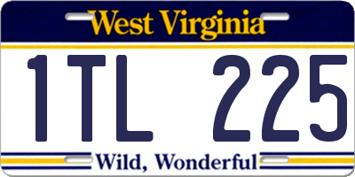 WV license plate 1TL225