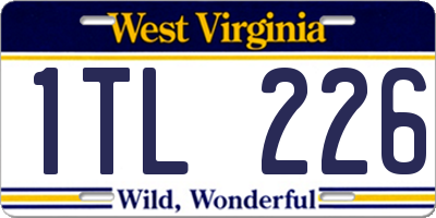 WV license plate 1TL226