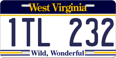 WV license plate 1TL232