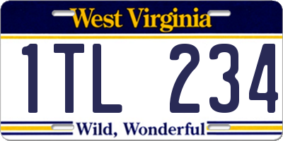 WV license plate 1TL234