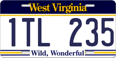 WV license plate 1TL235