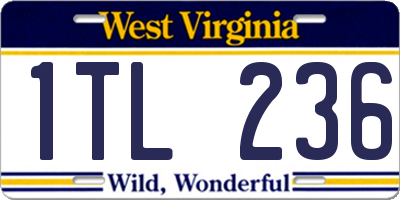 WV license plate 1TL236
