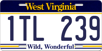 WV license plate 1TL239