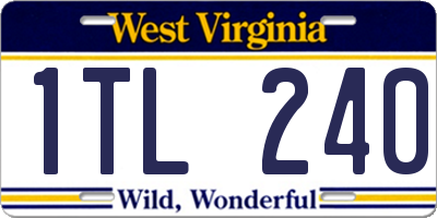 WV license plate 1TL240