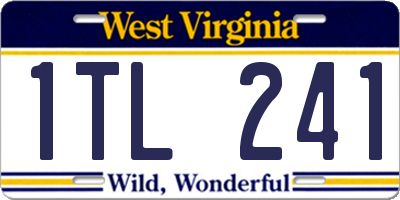 WV license plate 1TL241