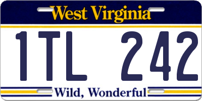 WV license plate 1TL242