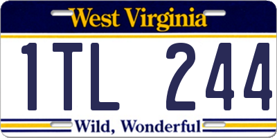 WV license plate 1TL244