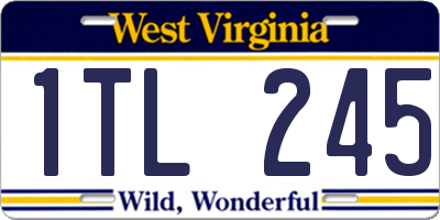 WV license plate 1TL245