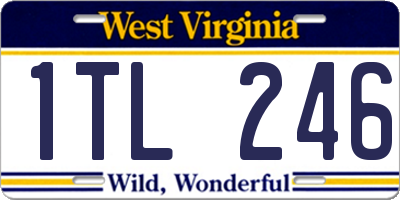 WV license plate 1TL246
