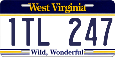 WV license plate 1TL247