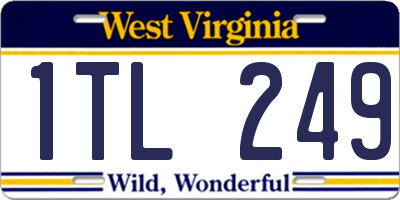 WV license plate 1TL249