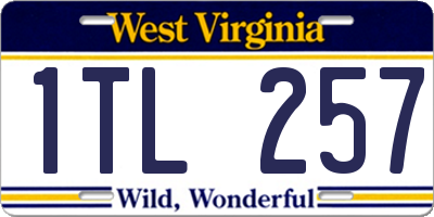 WV license plate 1TL257