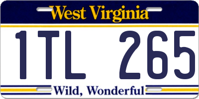 WV license plate 1TL265