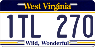 WV license plate 1TL270