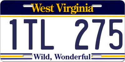 WV license plate 1TL275