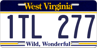 WV license plate 1TL277
