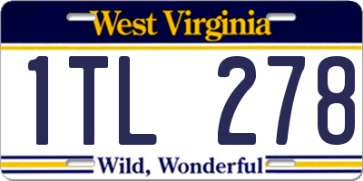WV license plate 1TL278