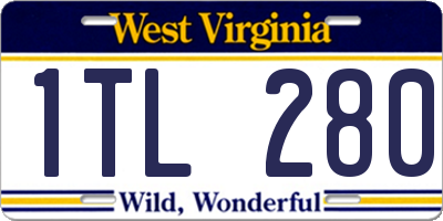 WV license plate 1TL280
