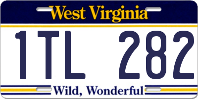 WV license plate 1TL282