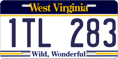WV license plate 1TL283